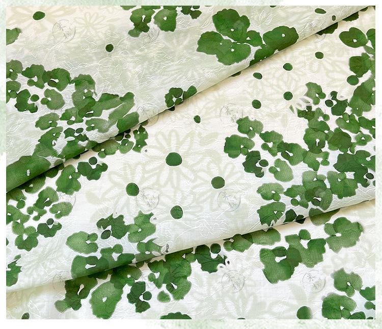 Green Floral Tencel Jacquard Fabric ��� 59 inch Wide Sewing Ma