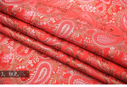 Tissu brocart à motifs cachemire : Rayonne - 45 cm