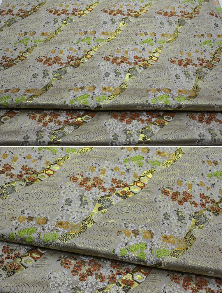 Tissu brocart de soie jacquard à motif floral Nishijin - 29,5 pouces
