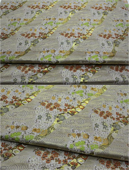 Tissu brocart de soie jacquard à motif floral Nishijin - 29,5 pouces