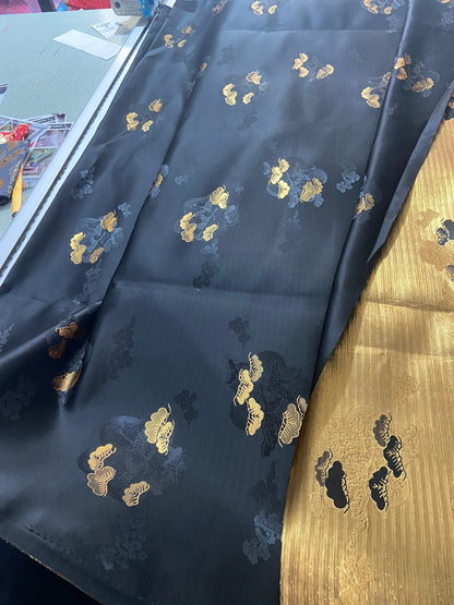 Nishijin Brocade Fabric: Japanese Weaving with Gold Thread (29.5"/59" Width)