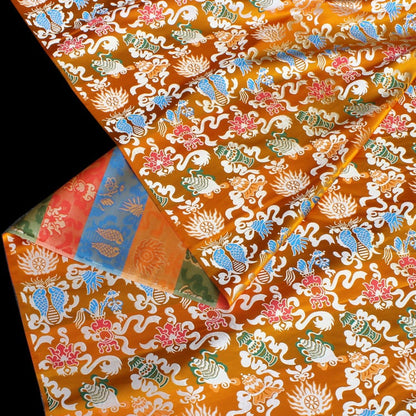 Pisces Fish Brocade Fabric: 58"W Chinese Rayon Sewing Material