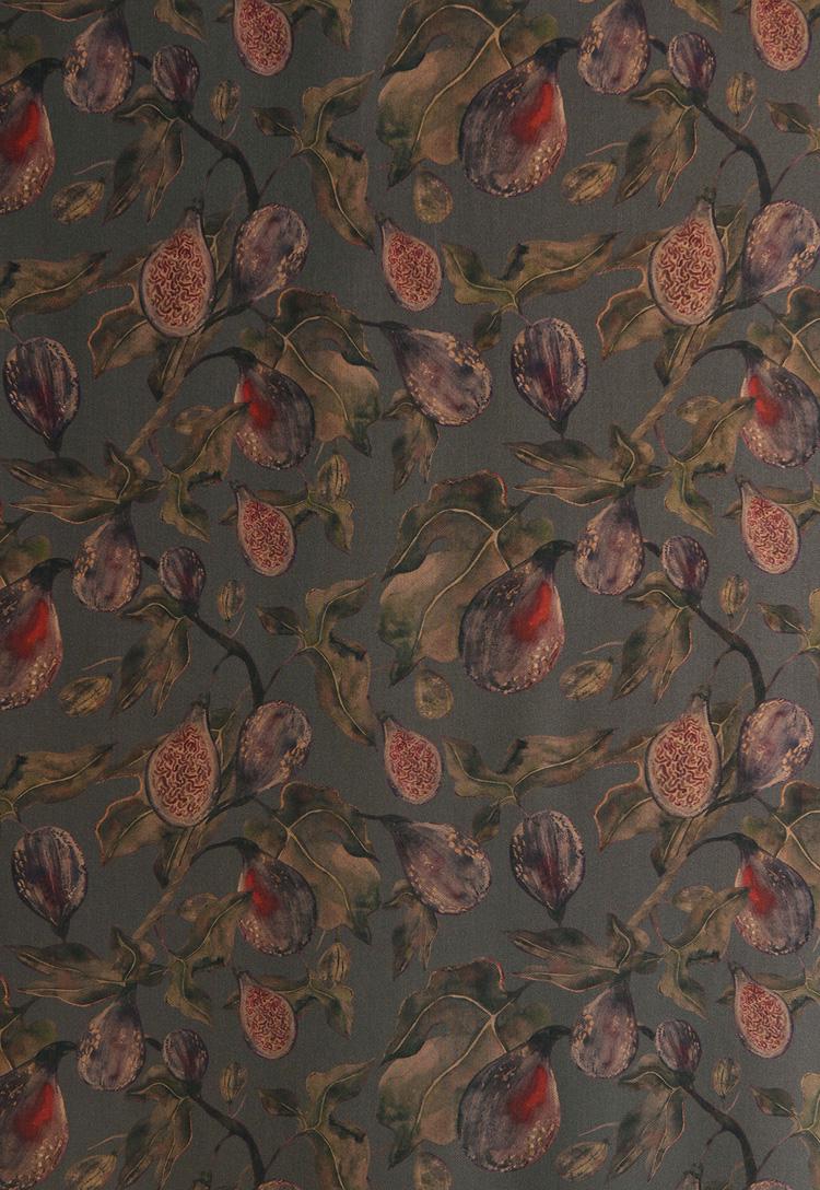 Fig Print Cotton Fabric: 55"W Upholstery Drapery Sewing