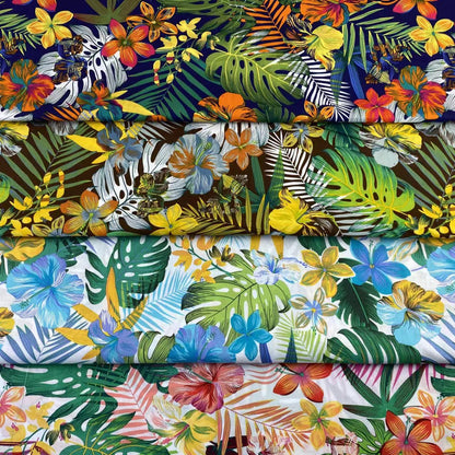 Tropical Floral Cotton Fabric: Sewing, Quilting, Upholstery (58"W)