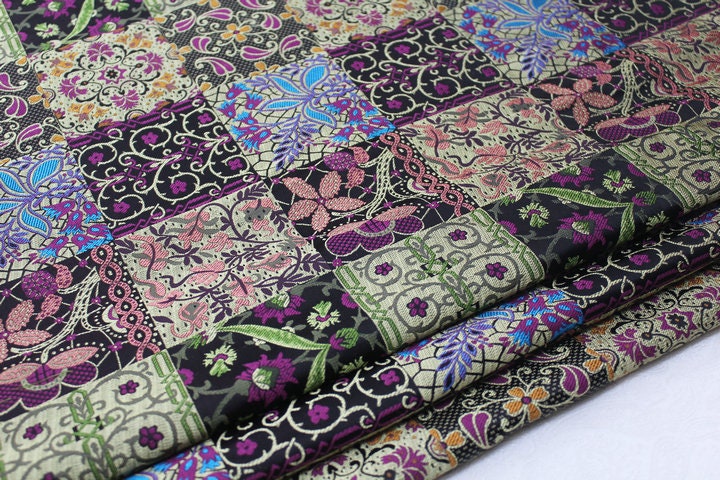 Patchwork Brocade Fabric: Mongolian Tibetan Gown Material, 29"W