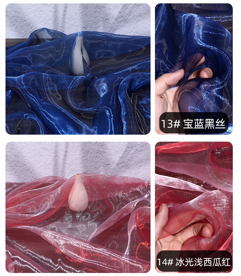 Two-Tone Organza Fabric: 59" Wide Glass Yarn for Sewing & Costumes