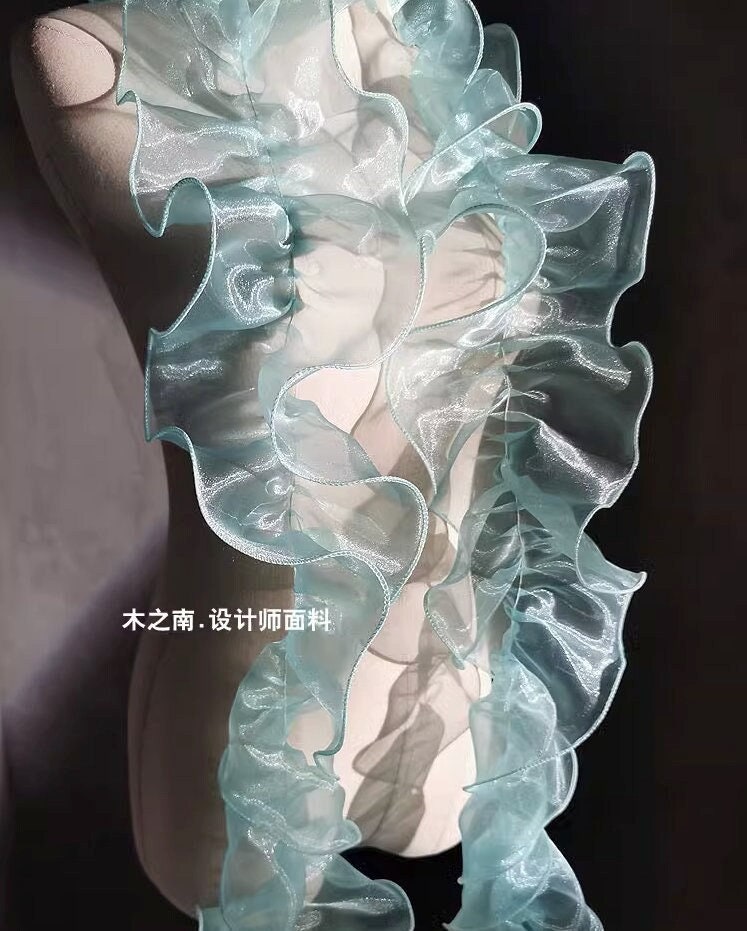 Organza Ruffle Trim: 5cm Mermaid Lace, Wedding & Event Decor