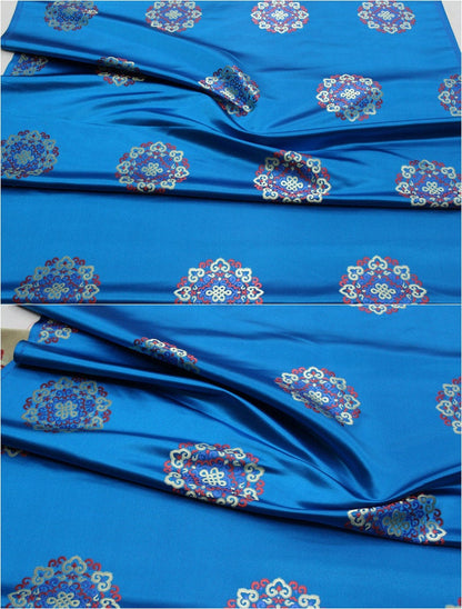 Chinese Brocade Fabric: Mongolian Gown Robe Decoration (29.5"W)