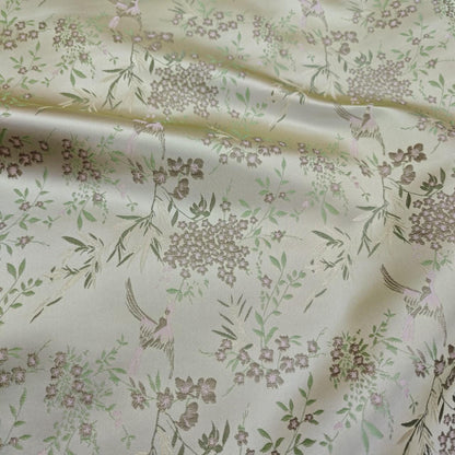 Tissu jacquard brocart Nightingale : style chinois pour la confection de vêtements et la décoration intérieure, largeur 150 cm