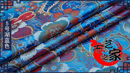 Moonflower Silk Brocade Fabric: Chinese Upholstery & Sewing - By The Meter