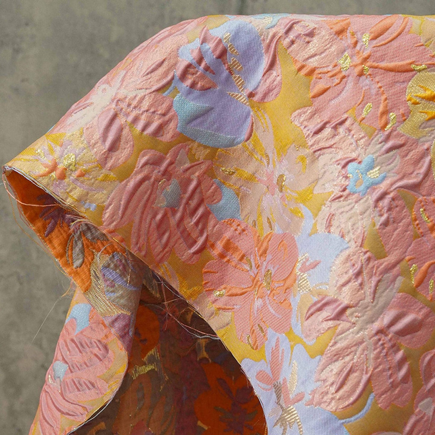 Gold Thread Embossed Jacquard Fabric: European Designer Upholstery & Sewing