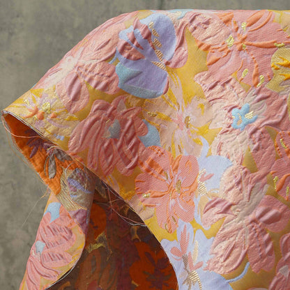 Gold Thread Embossed Jacquard Fabric: European Designer Upholstery & Sewing