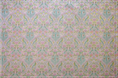Gold Thread Jacquard Fabric: 3D Floral Bird Design, 60" Wide