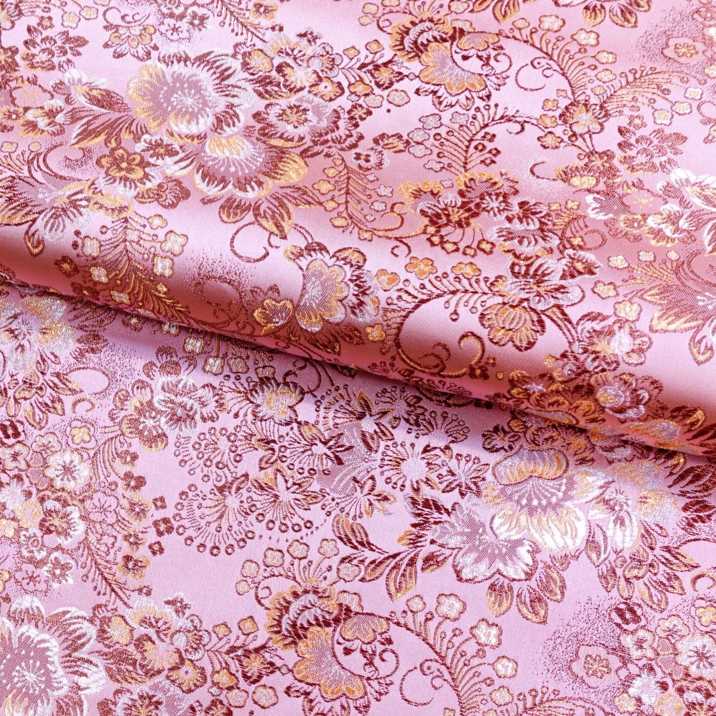 Peony Brocade Fabric: Colorful Cheongsam Qipao Sewing Material, 45"W