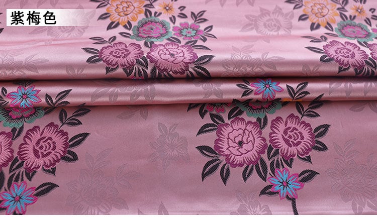 Tissu brocart jacquard à motifs floraux : rayonne rouge (matériel de couture)