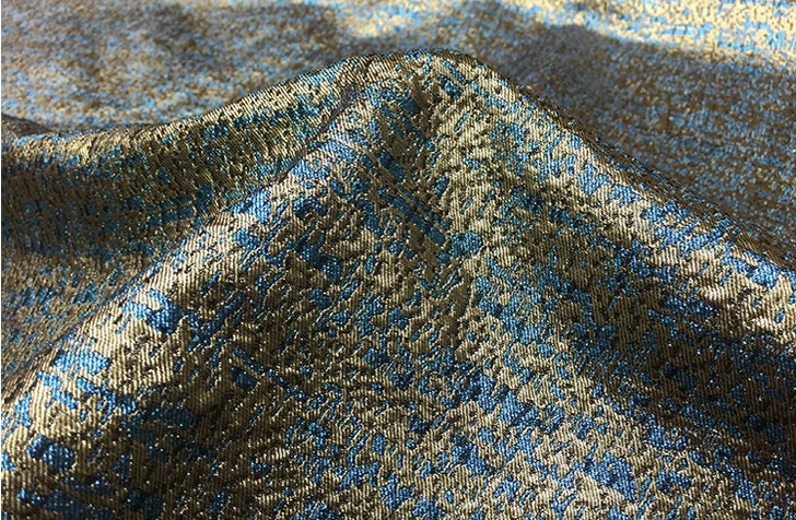 Gold Thread Jacquard Fabric: 3D Oil Painting Texture, 55" Wide