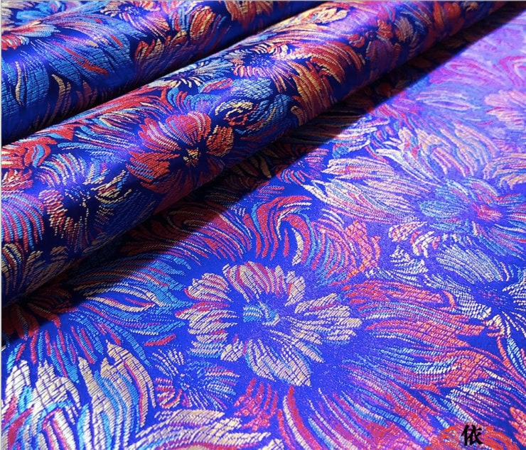 Chrysanthemum Silk Brocade Fabric: Colorful Cheongsam Qipao Sewing Material