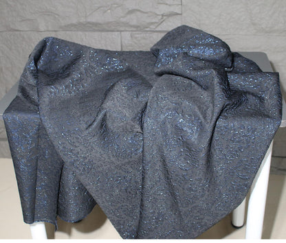Metallic Gold Thread Jacquard Fabric: 3D Embossed Woven Material (55"W)