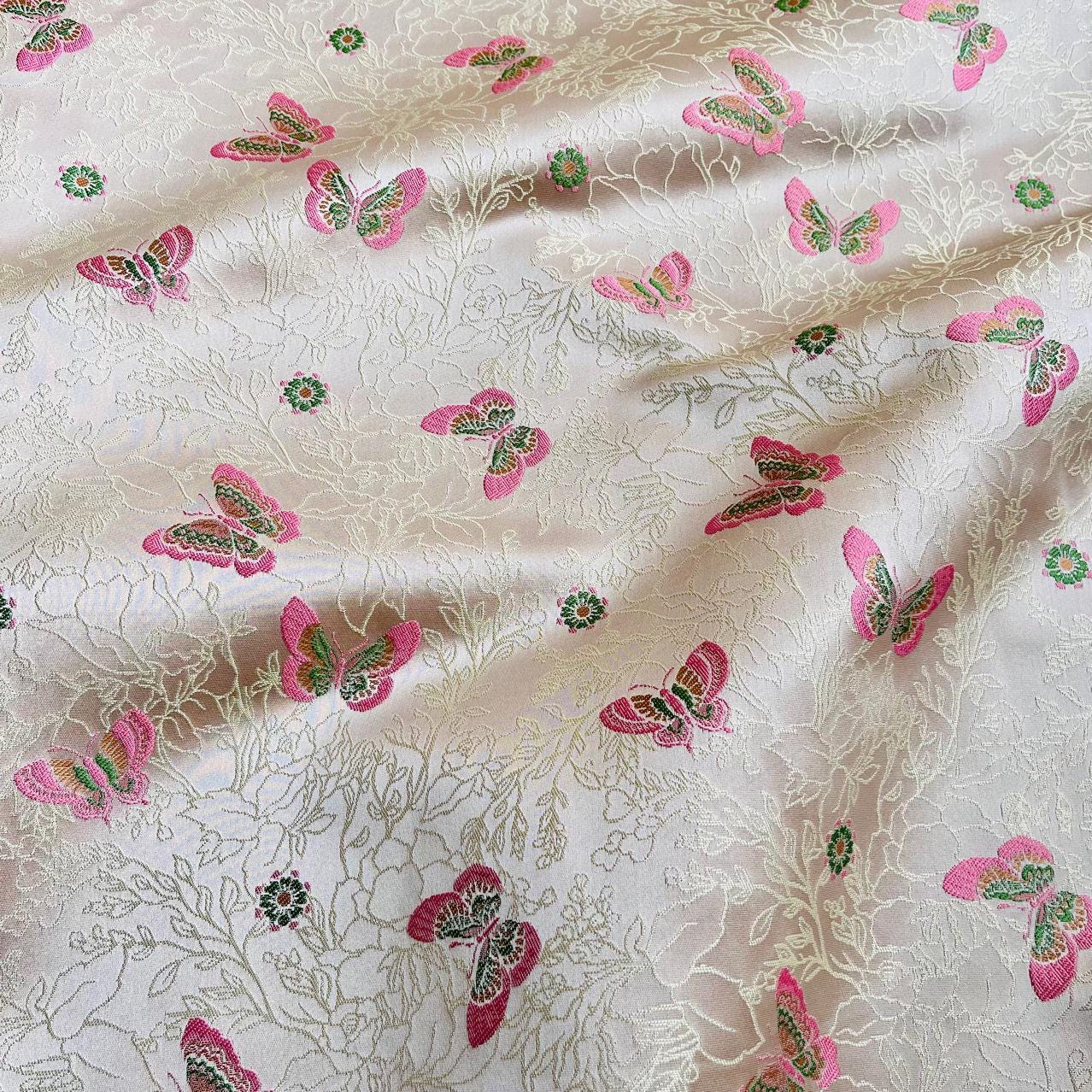 Butterfly Brocade Fabric: 59"W Mongolian Style Polyester Gown Material