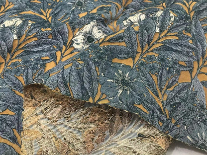 Floral Jacquard Fabric: Vintage Oil Painting Style, Yarn-Dyed, 63" Wide