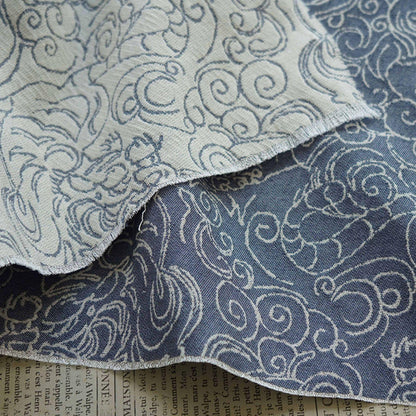 Jacquard Denim Fabric: 3D Reverse Design, Upholstery Sewing Material, 52"