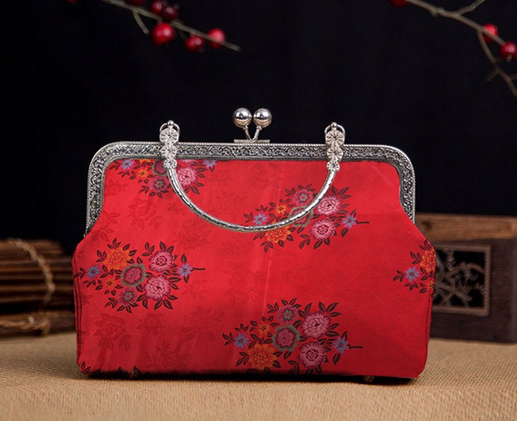 Tissu brocart jacquard à motifs floraux : rayonne rouge (matériel de couture)