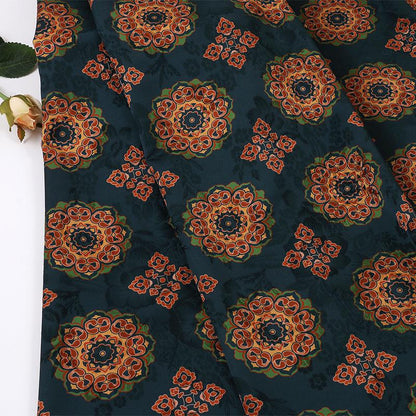 Floral Baoxiang Print Rayon Silk Fabric - 59" Wide