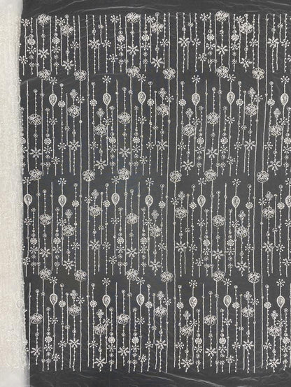 3D Beaded Sequin Lace Fabric: Bridal Wedding Veil, Doll Making