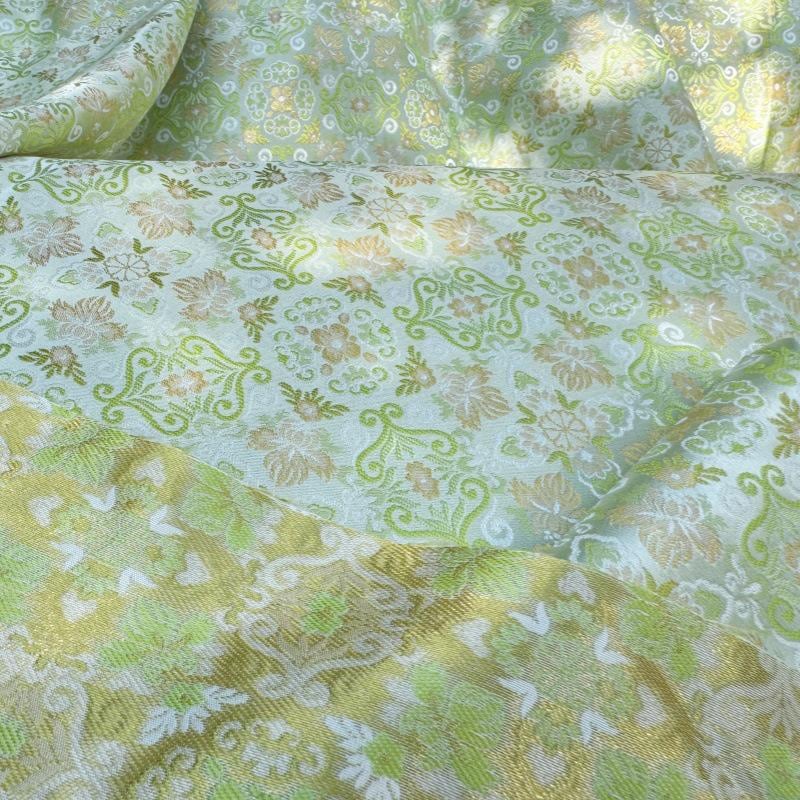 Dunhuang Baoxiang Brocade Fabric: 55"W Floral Upholstery, Costume, & Decor