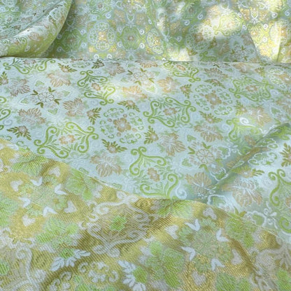 Dunhuang Baoxiang Brocade Fabric: 55"W Floral Upholstery, Costume, & Decor