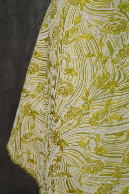 Floral Jacquard Fabric: 55"W Polyester Rayon Upholstery - By The Meter