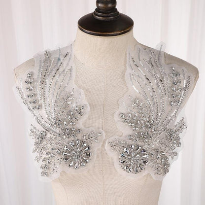 Embroidered Lace Trim with Sequins and Beading - Bridal Wedding Dress Accessory