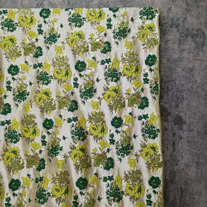 Gold Thread Jacquard Fabric: Green 3D Designer Upholstery, Costume & Sewing - 59"W