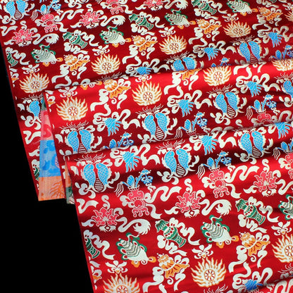 Pisces Fish Brocade Fabric: 58"W Chinese Rayon Sewing Material