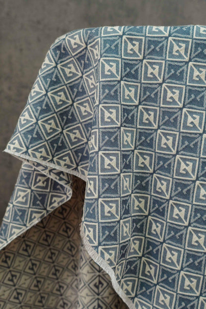 Jacquard Denim Fabric: Vintage 3D Pattern, Upholstery Sewing Material (56" Wide)