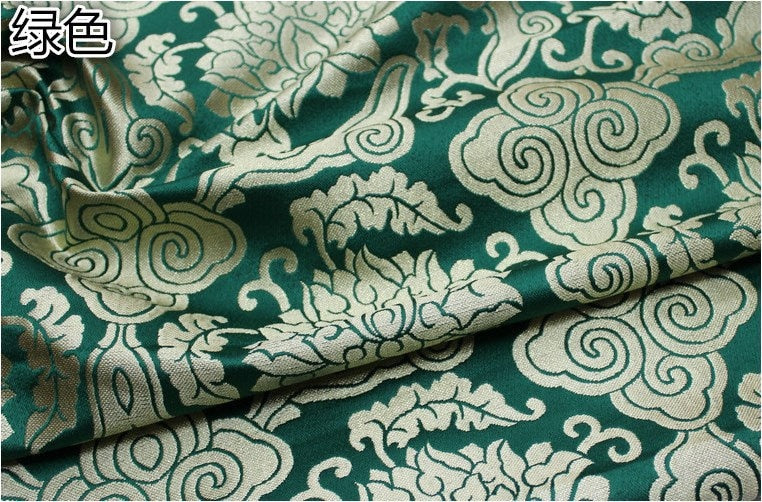 Lotus Brocade Fabric: Chinese Qipao Cheongsam Sewing, Upholstery (29" Wide)