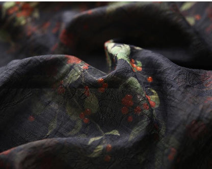 Floral Tencel Ramie Fabric: Sewing Material by Meter (59 inch)