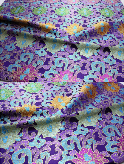 Lotus Brocade Fabric: Chinese Qipao Sewing & Upholstery (29.5" Wide)