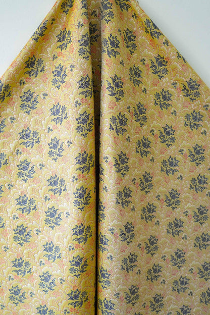 Gold Jacquard Floral Fabric: Upholstery, Costume, & DIY Sewing (By The Meter, 63"W )