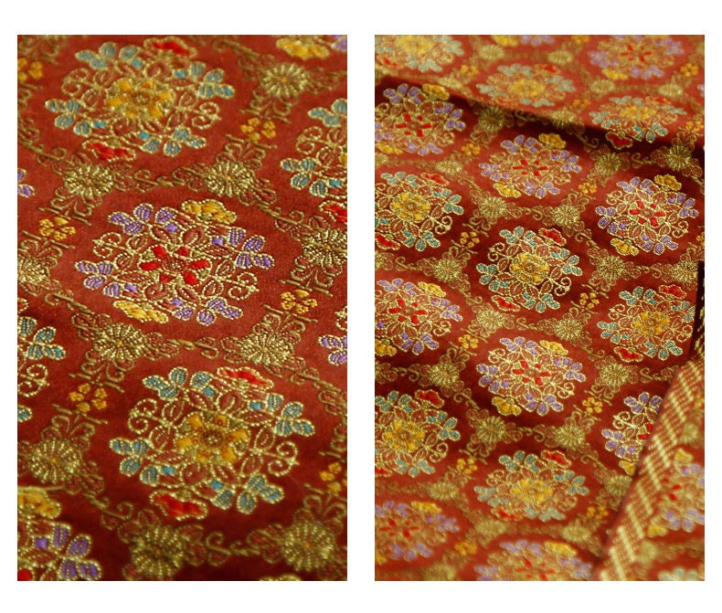 Nishijin Ori Fabric: Japanese Wedding Jacquard Silk Brocade (29.5" Width)