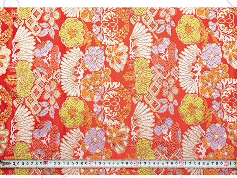 Tissu Jacquard Nishijin Ori : Brocart de mariage japonais en mélange de soie