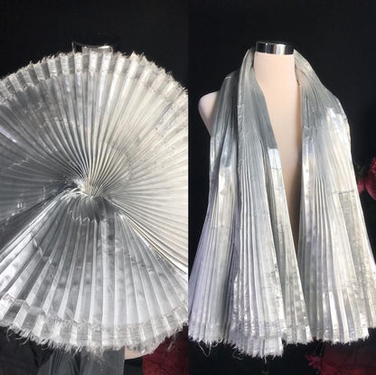 Mermaid Pleated Organza Fabric: Iridescent Gown & Costume Material