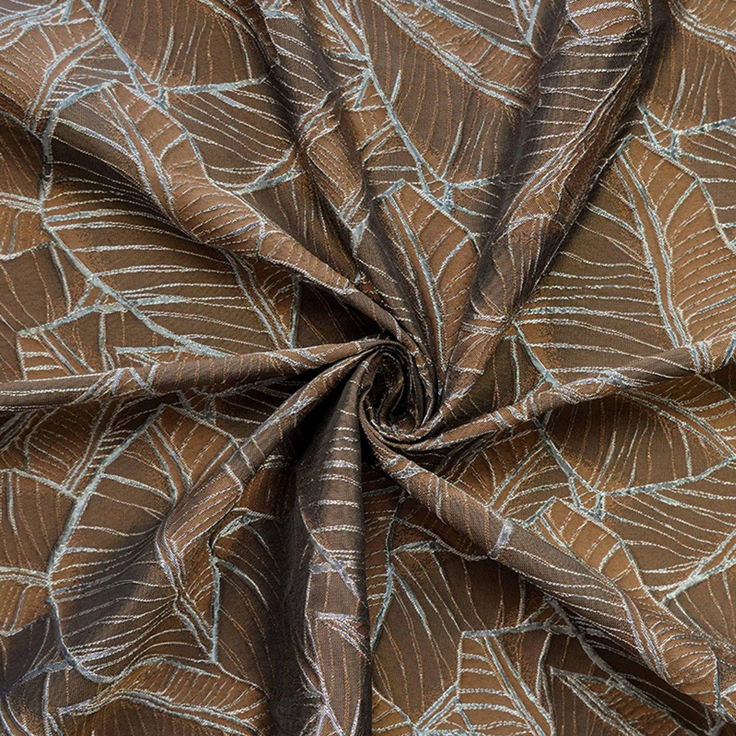 Retro Leaf Embossed Jacquard Upholstery Fabric ��� 3D Textured Material by the Ya"Wide