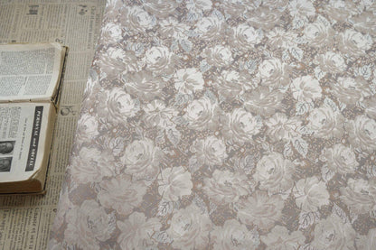 Embroidered Jacquard Fabric: Silver Thread Floral Design, Upholstery & Costume - By the Meter