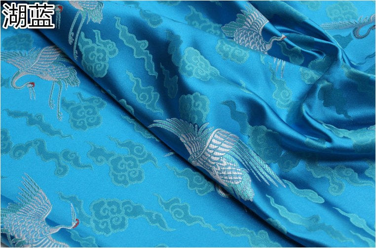 Crane Brocade Fabric: Colorful Cheongsam Qipao Material