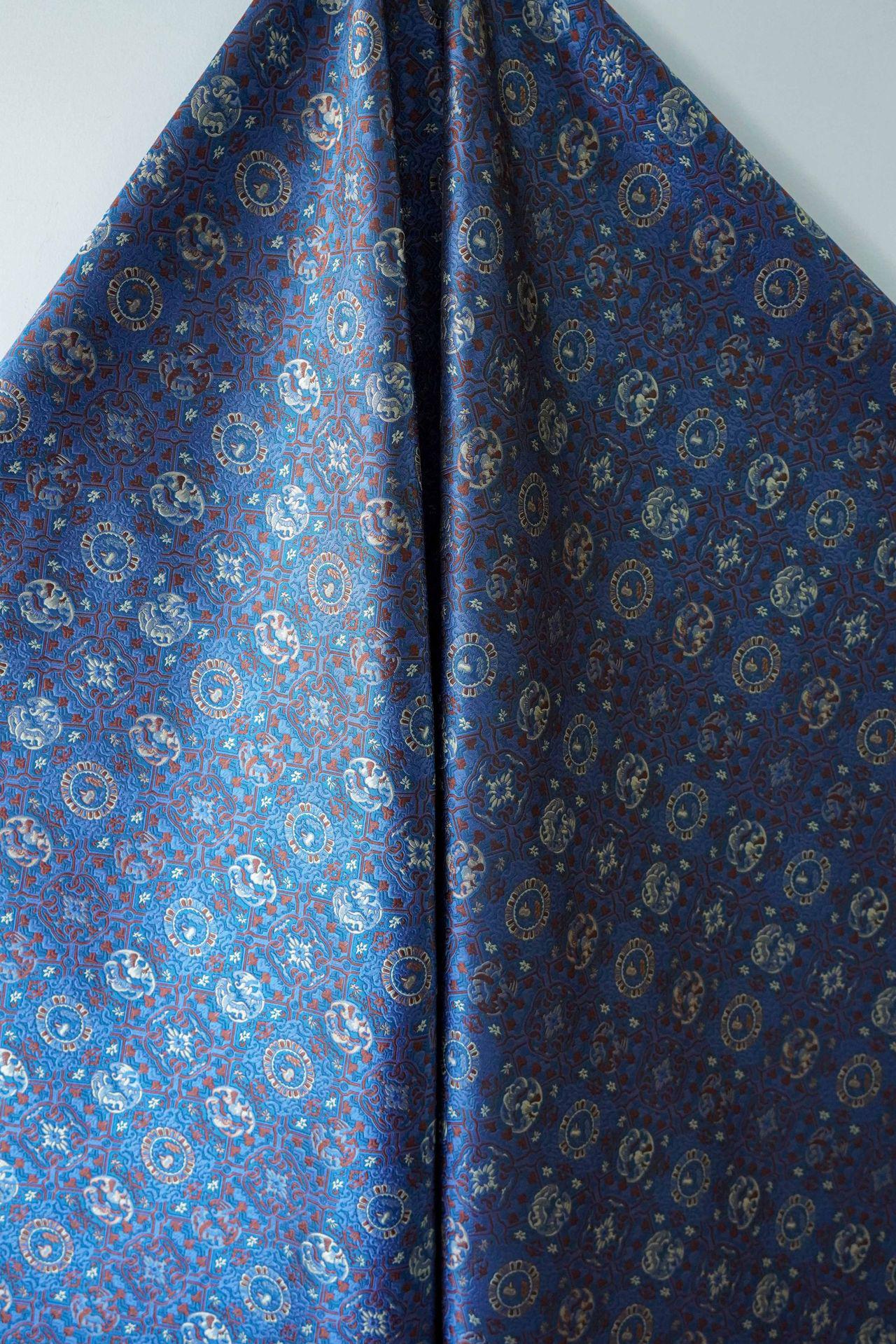 Tissu jacquard brocart Song, fil d'or, style tibétain, 165 cm de large
