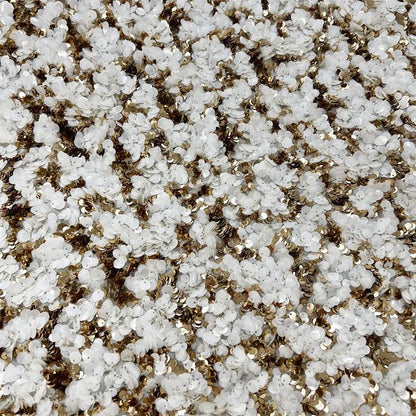 Gold Sequin Lace Fabric | Cream Embroidered Tulle, Bridal Dress, 51" W