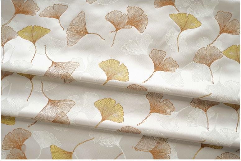 Ginkgo Leaf Jacquard Fabric: Soft Polyester Upholstery & Costume DIY