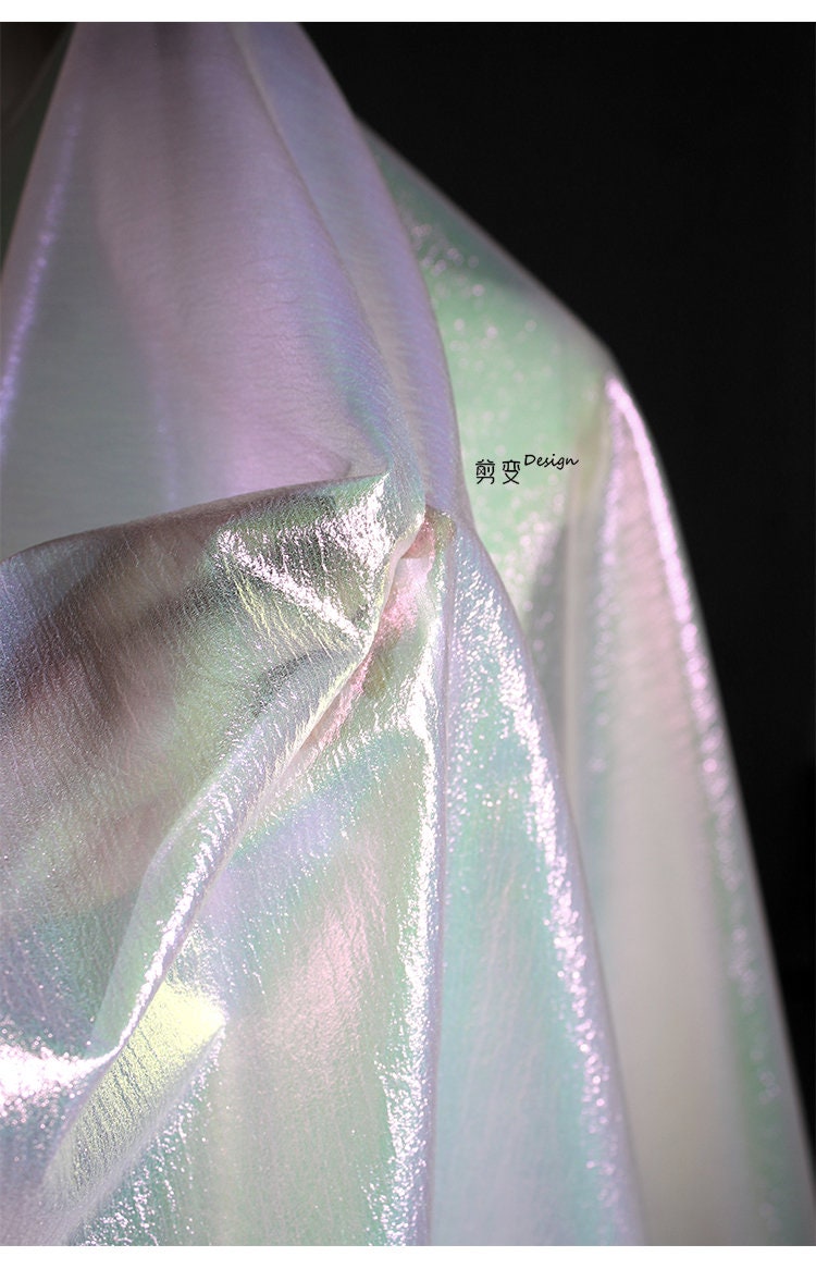 Pleated Pearl Illusion Mesh Fabric, Gradient Polyester, 57" Wide