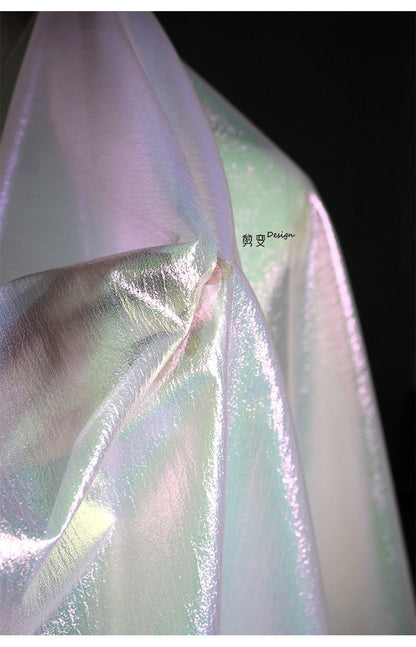 Pleated Pearl Illusion Mesh Fabric, Gradient Polyester, 57" Wide